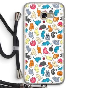 CaseCompany Kleurrijke katten: Samsung Galaxy A5 (2017) Transparant Hoesje met koord
