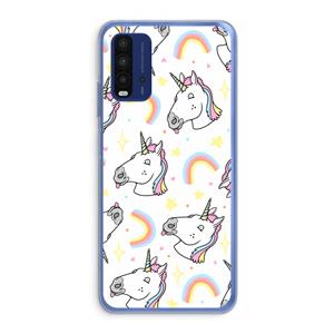 CaseCompany Rainbow Unicorn: Xiaomi Redmi 9T Transparant Hoesje