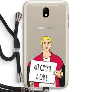 CaseCompany Gimme a call: Samsung Galaxy J7 (2017) Transparant Hoesje met koord