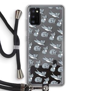 CaseCompany Poezen: Samsung Galaxy A41 Transparant Hoesje met koord