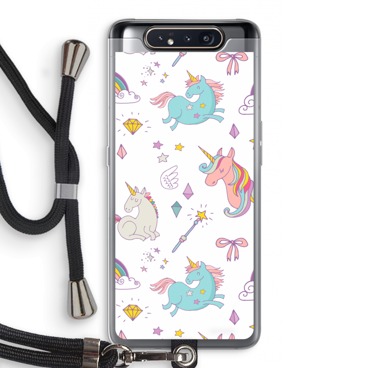 CaseCompany Fantasiewereld: Samsung Galaxy A80 Transparant Hoesje met koord