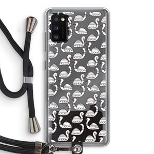 CaseCompany Zwanen: Samsung Galaxy A41 Transparant Hoesje met koord