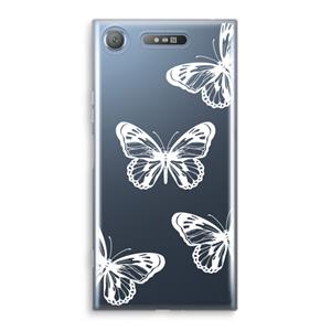 CaseCompany White butterfly: Sony Xperia XZ1 Transparant Hoesje