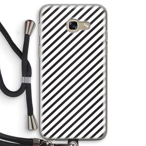 CaseCompany Strepen zwart-wit: Samsung Galaxy A5 (2017) Transparant Hoesje met koord