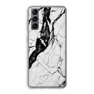 CaseCompany Witte marmer 2: Samsung Galaxy S21 Transparant Hoesje