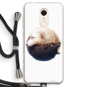 CaseCompany Yin Yang Wolves: Xiaomi Redmi 5 Transparant Hoesje met koord