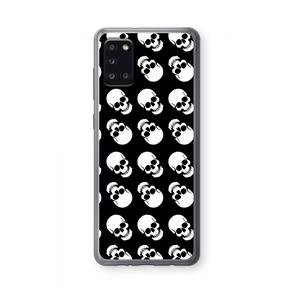 CaseCompany Musketon Skulls: Samsung Galaxy A31 Transparant Hoesje