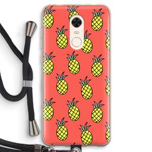 CaseCompany Ananas: Xiaomi Redmi 5 Transparant Hoesje met koord