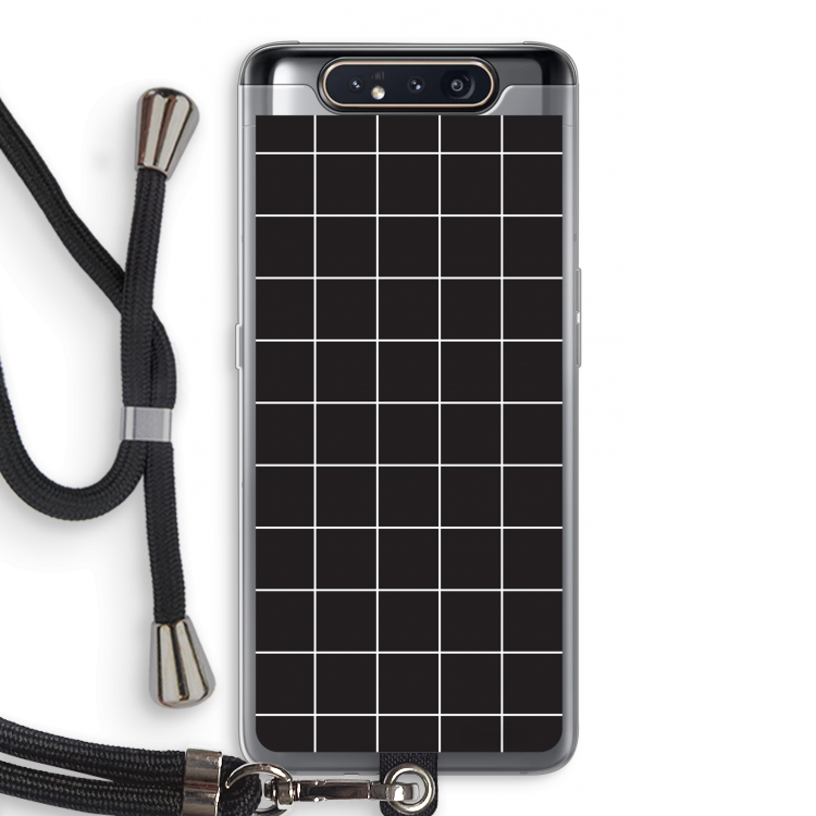 CaseCompany Rooster 2: Samsung Galaxy A80 Transparant Hoesje met koord