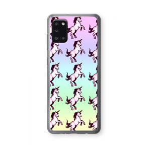 CaseCompany Musketon Unicorn: Samsung Galaxy A31 Transparant Hoesje