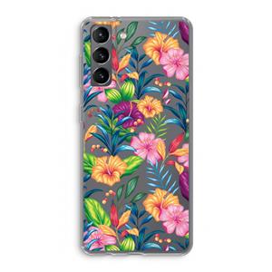 CaseCompany Tropisch 2: Samsung Galaxy S21 Transparant Hoesje