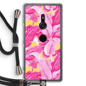 CaseCompany Pink Banana: Sony Xperia XZ2 Transparant Hoesje met koord