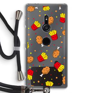 CaseCompany Chicken 'n Fries: Sony Xperia XZ2 Transparant Hoesje met koord