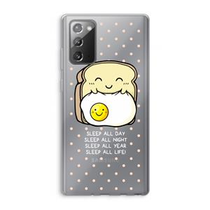 CaseCompany Sleep All Day: Samsung Galaxy Note 20 / Note 20 5G Transparant Hoesje