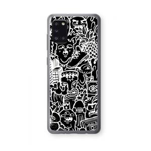 CaseCompany Vexx Black Mixtape: Samsung Galaxy A31 Transparant Hoesje