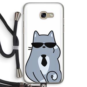 CaseCompany Cool cat: Samsung Galaxy A5 (2017) Transparant Hoesje met koord