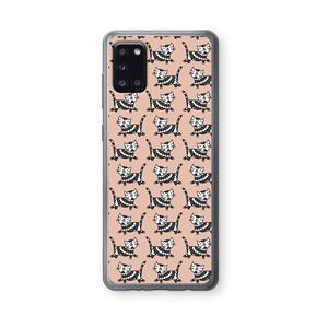 CaseCompany Zwarte poes: Samsung Galaxy A31 Transparant Hoesje