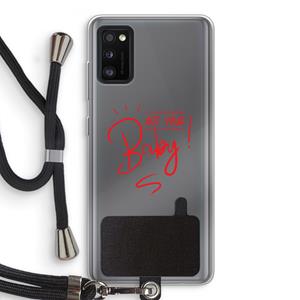 CaseCompany Not Your Baby: Samsung Galaxy A41 Transparant Hoesje met koord