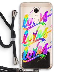 CaseCompany Loves: Xiaomi Redmi 5 Transparant Hoesje met koord