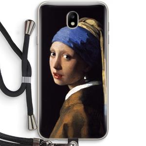CaseCompany The Pearl Earring: Samsung Galaxy J7 (2017) Transparant Hoesje met koord