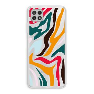 CaseCompany Colored Zebra: Samsung Galaxy A22 4G Transparant Hoesje