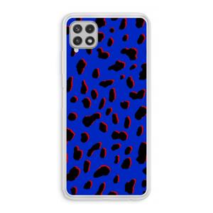 CaseCompany Blue Leopard: Samsung Galaxy A22 4G Transparant Hoesje