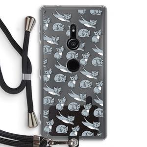 CaseCompany Poezen: Sony Xperia XZ2 Transparant Hoesje met koord