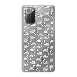 CaseCompany Zwanen: Samsung Galaxy Note 20 / Note 20 5G Transparant Hoesje