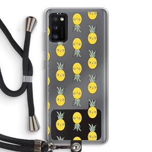 CaseCompany Ananas: Samsung Galaxy A41 Transparant Hoesje met koord