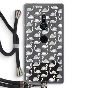 CaseCompany Zwanen: Sony Xperia XZ2 Transparant Hoesje met koord