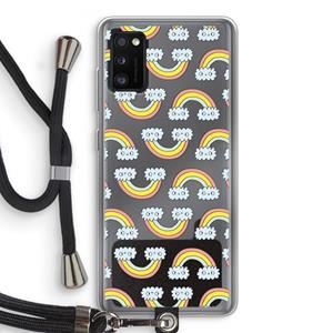 CaseCompany Regenboog: Samsung Galaxy A41 Transparant Hoesje met koord