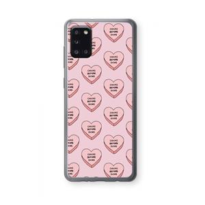 CaseCompany Chicks before dicks: Samsung Galaxy A31 Transparant Hoesje