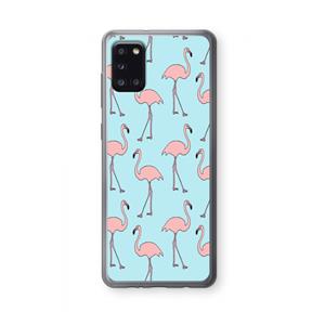 CaseCompany Anything Flamingoes: Samsung Galaxy A31 Transparant Hoesje