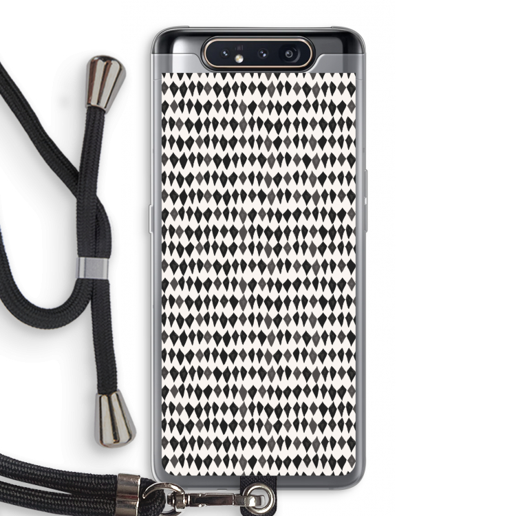 CaseCompany Crazy shapes: Samsung Galaxy A80 Transparant Hoesje met koord