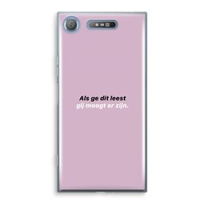 CaseCompany gij moogt er zijn: Sony Xperia XZ1 Transparant Hoesje