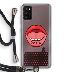 CaseCompany Yolo Denise: Samsung Galaxy A41 Transparant Hoesje met koord