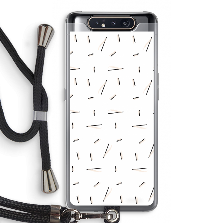 CaseCompany Hipster stripes: Samsung Galaxy A80 Transparant Hoesje met koord