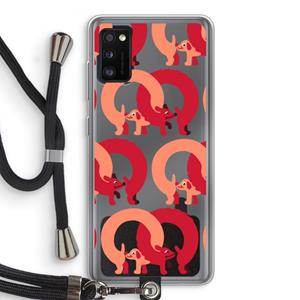 CaseCompany Dogs: Samsung Galaxy A41 Transparant Hoesje met koord
