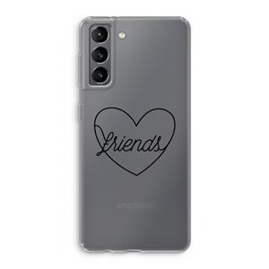 CaseCompany Friends heart black: Samsung Galaxy S21 Transparant Hoesje