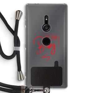 CaseCompany Not Your Baby: Sony Xperia XZ2 Transparant Hoesje met koord