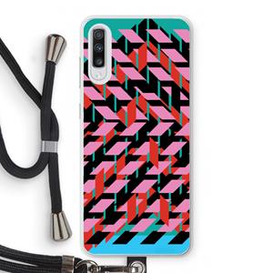 CaseCompany Skew Blush 2: Samsung Galaxy A70 Transparant Hoesje met koord