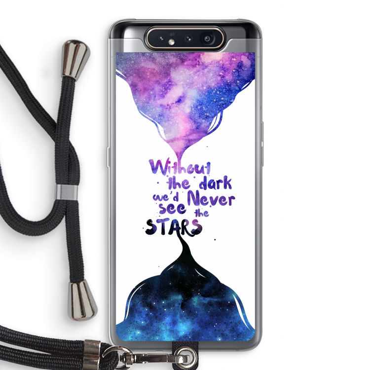 CaseCompany Stars quote: Samsung Galaxy A80 Transparant Hoesje met koord