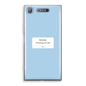 CaseCompany Reminder: Sony Xperia XZ1 Transparant Hoesje