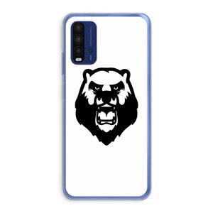 CaseCompany Angry Bear (white): Xiaomi Redmi 9T Transparant Hoesje