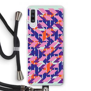 CaseCompany Skew Blush 3: Samsung Galaxy A70 Transparant Hoesje met koord