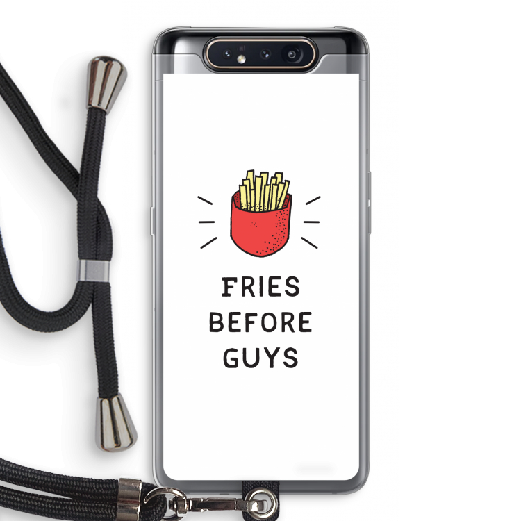 CaseCompany Fries before guys: Samsung Galaxy A80 Transparant Hoesje met koord