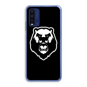 CaseCompany Angry Bear (black): Xiaomi Redmi 9T Transparant Hoesje