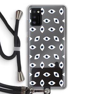 CaseCompany Eyes pattern: Samsung Galaxy A41 Transparant Hoesje met koord