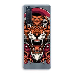 CaseCompany Tiger and Rattlesnakes: Sony Xperia 5 II Transparant Hoesje