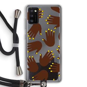 CaseCompany Hands dark: Samsung Galaxy A41 Transparant Hoesje met koord